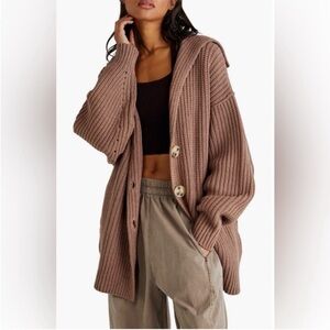 NEW Free People Swim Too Deep Oversized Cardigan in Strawberry Roan Size large